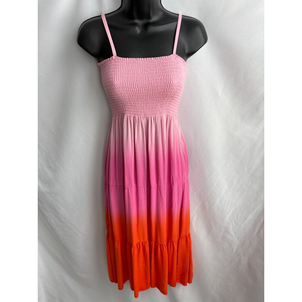 Design History Girls Pink Maxi Dress Size M Ombre Smocked Flowy Adolescents Cute